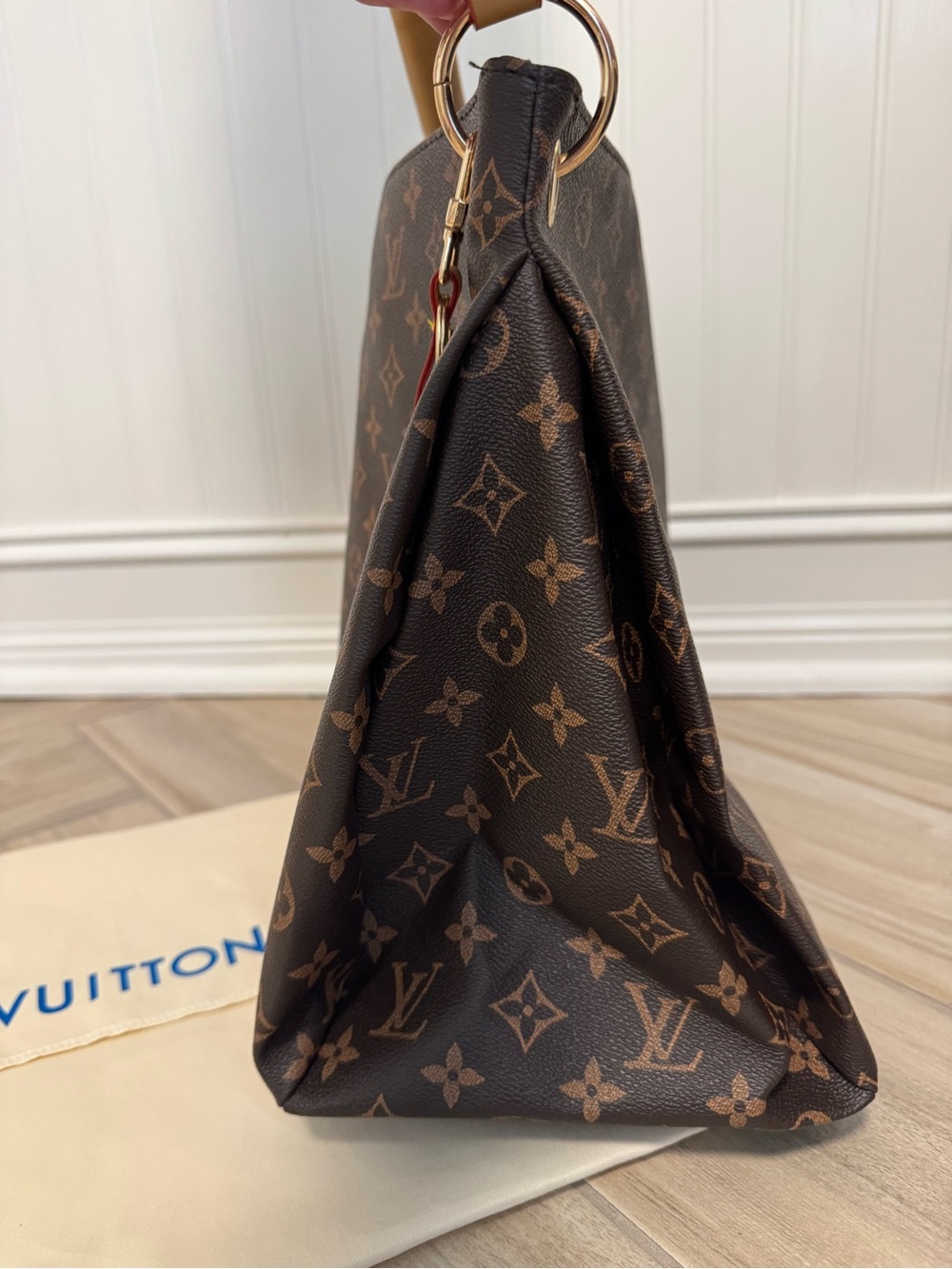 *NWOT* Designer Inspired Brown Monogram Shoulder Bag - Picture 7 of 11
